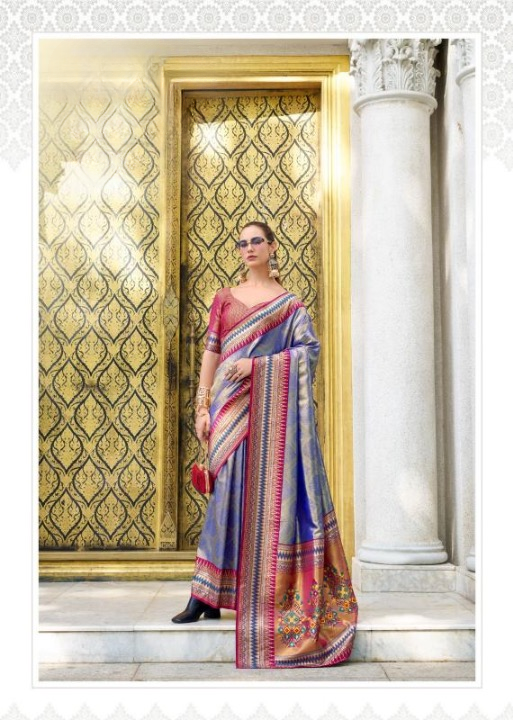 Tissue Silk Traditional Saree with Ikkat Pattern