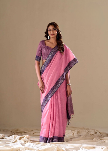 Handloom Cotton With Contrast Border