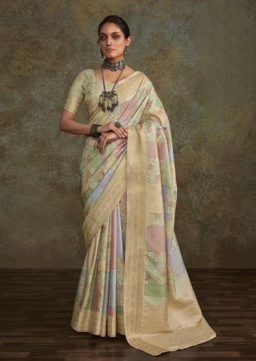 Digital Print Silk Saree with Beautiful Water color